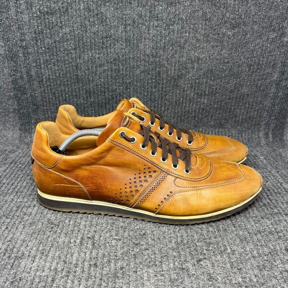 Magnanni Cristian Low Top Sneaker Brown Leather Dress Shoes Mens 14 M 15745